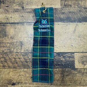 The Old Course St Andrews Links Golf Towel Green Plaid Sir Christopher Hatton